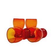 Postmodern juice set from Barbara Glassworks, Poland, 1970s, set of 4