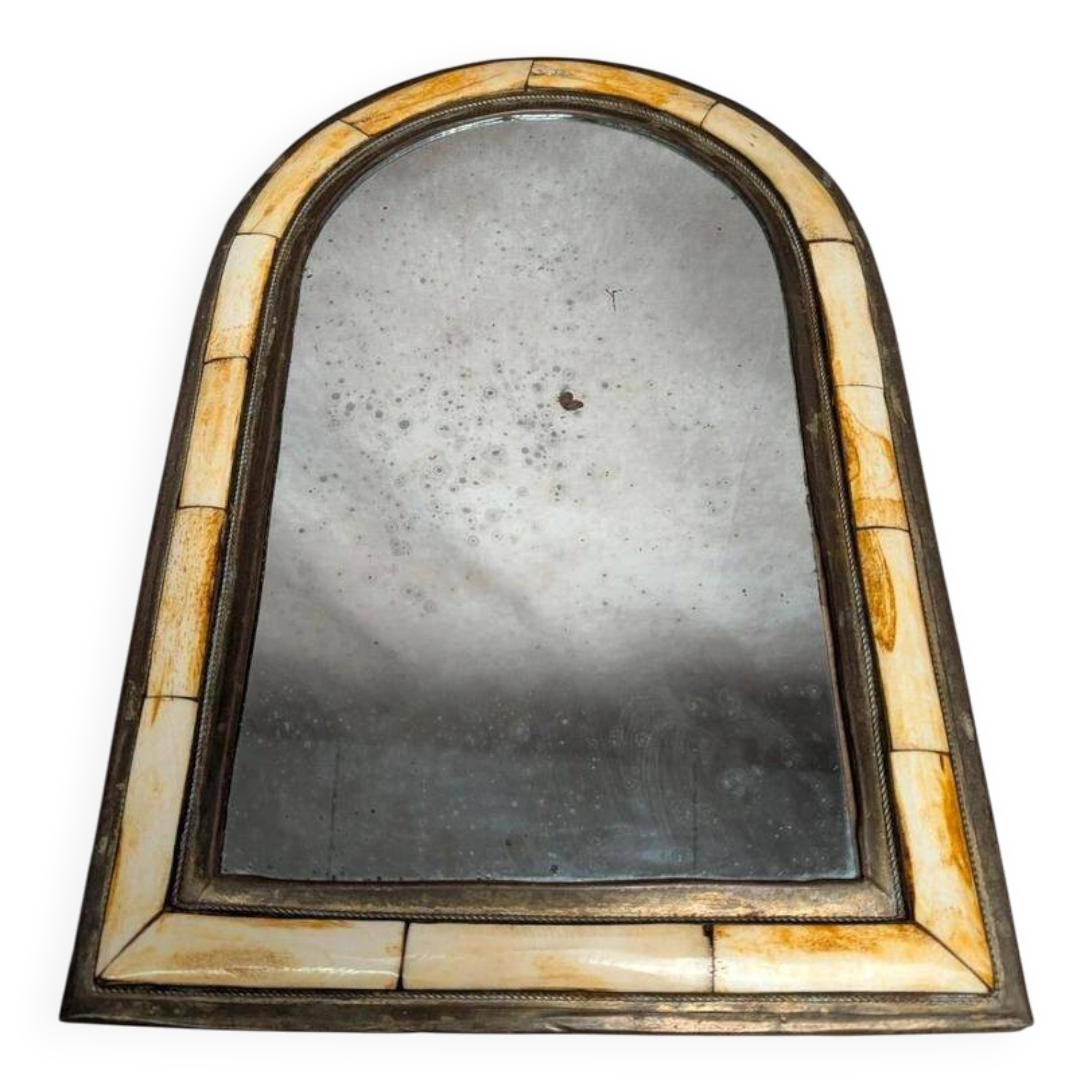 Ancient oriental brass mirror – arch shape