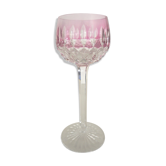 Verre en cristal, roemer rose, Saint-Louis