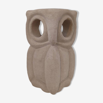 Limestone owl lamp, Albert Tormos, France, 1970s