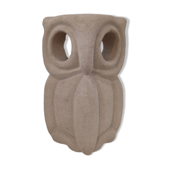 Limestone owl lamp, Albert Tormos, France, 1970s