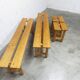 Ensemble 2 bancs et 2 tabourets en pin style montagnard 1970