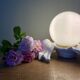 Old lamp in white and opaline ceramic