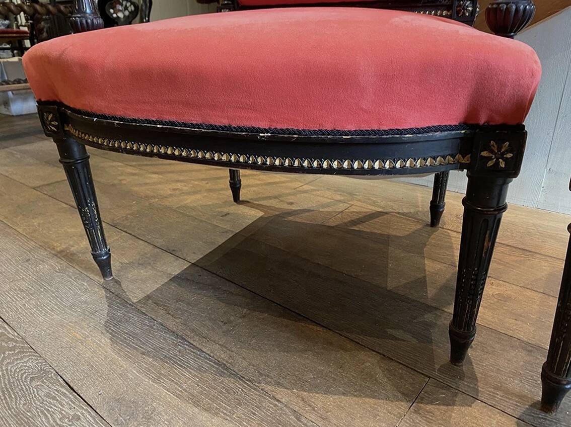 Pair of Queen's armchairs in Louis XVI style, Napoleonic III period.