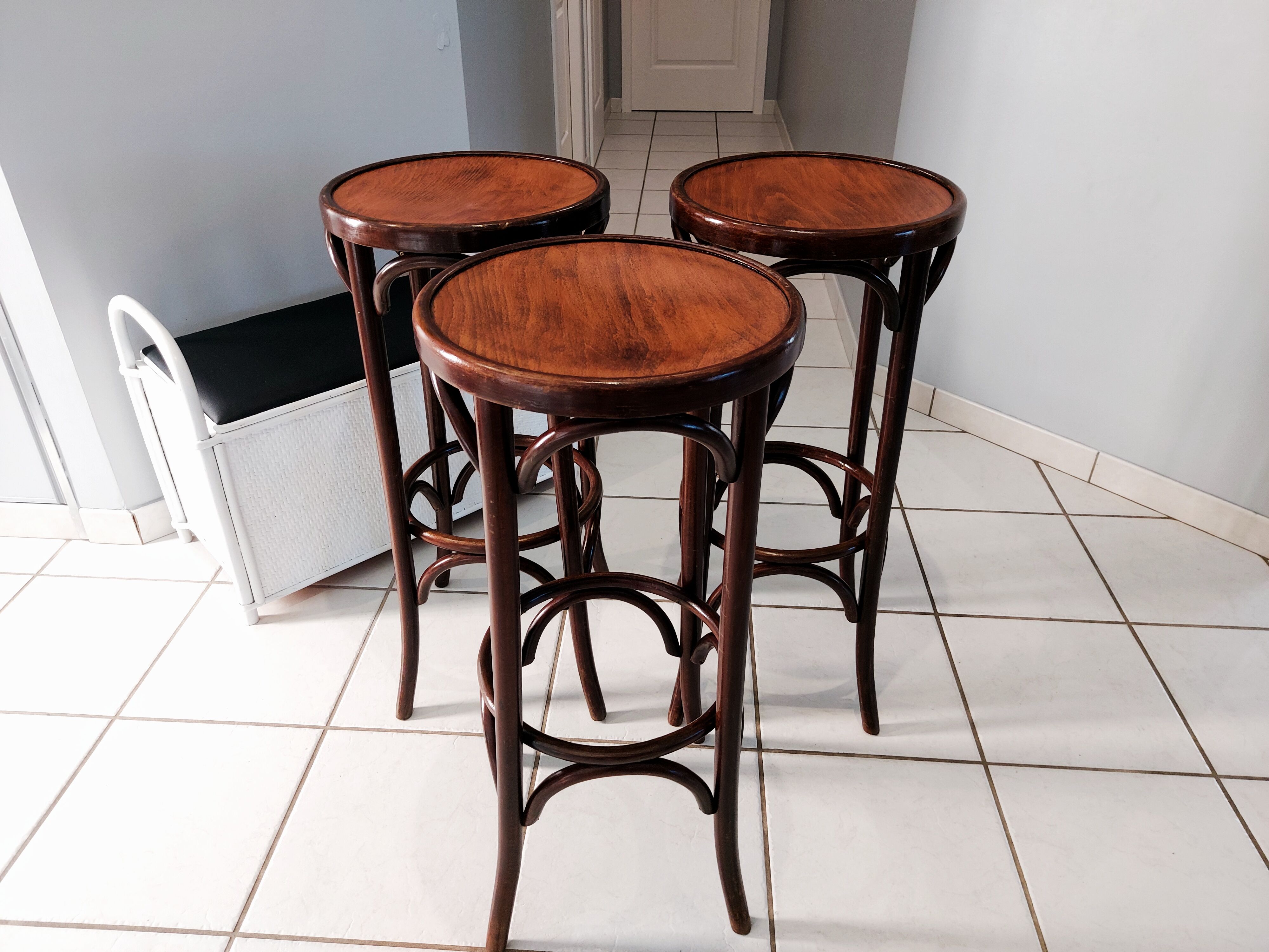Lot 3 stools of bistrot bar vintage 1960s
