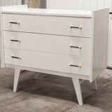 Scandinavian dresser 1960 3 drawers madeover brass bakelite