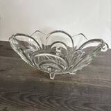 Vintage molded pressed glass bowl on foot