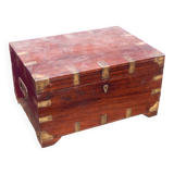 Vintage Secret Chest Old Teak & Metal Handicraft India