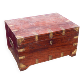 Chest with Secret Vintage Old Teak & Metal Craft India