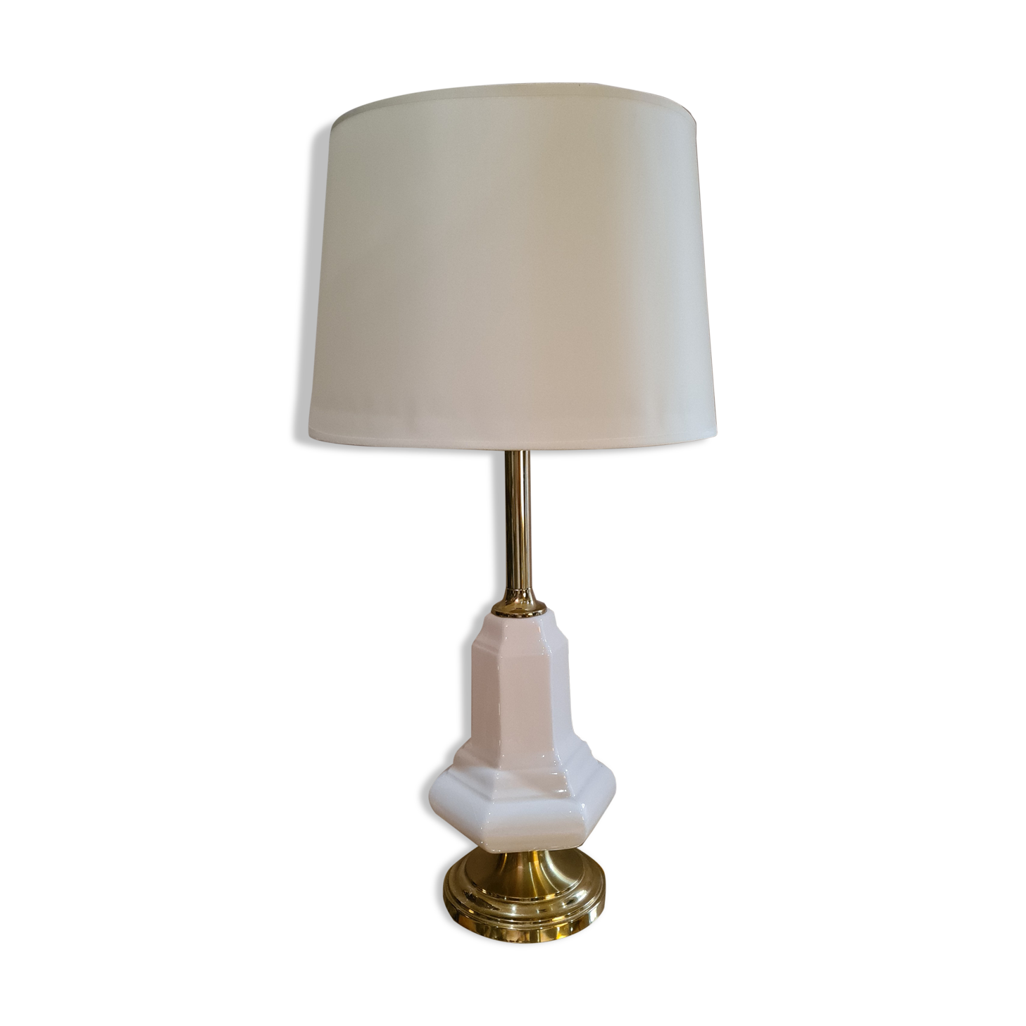 cracked porcelain lamp and golden foot deluxe style 1970 a 90 , the rock,70x34