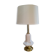 Lampe en porcelaine craquelé et pied doré style deluxe 1970 a 90 , la roche,70x34