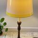 Candle holder lamp with walnut effect, vintage.