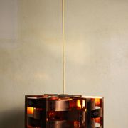 Copper pendant light by Werner Schou for Coronell Electro, Denmark, 1969.