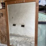 Large art deco mirror in varnished oak