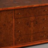 Vintage Italian sideboard in burl elm by Alberto Smania for Studio Smania Interni, Italy, 1960s