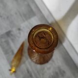 Italian colored bubble glass tall bottle