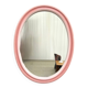 Grand miroir ovale en céramique rose (76cm) – design italien vintage
