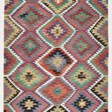 Kilim berbère vintage, Explosion de couleurs et charme artisanal, 166x230Cm