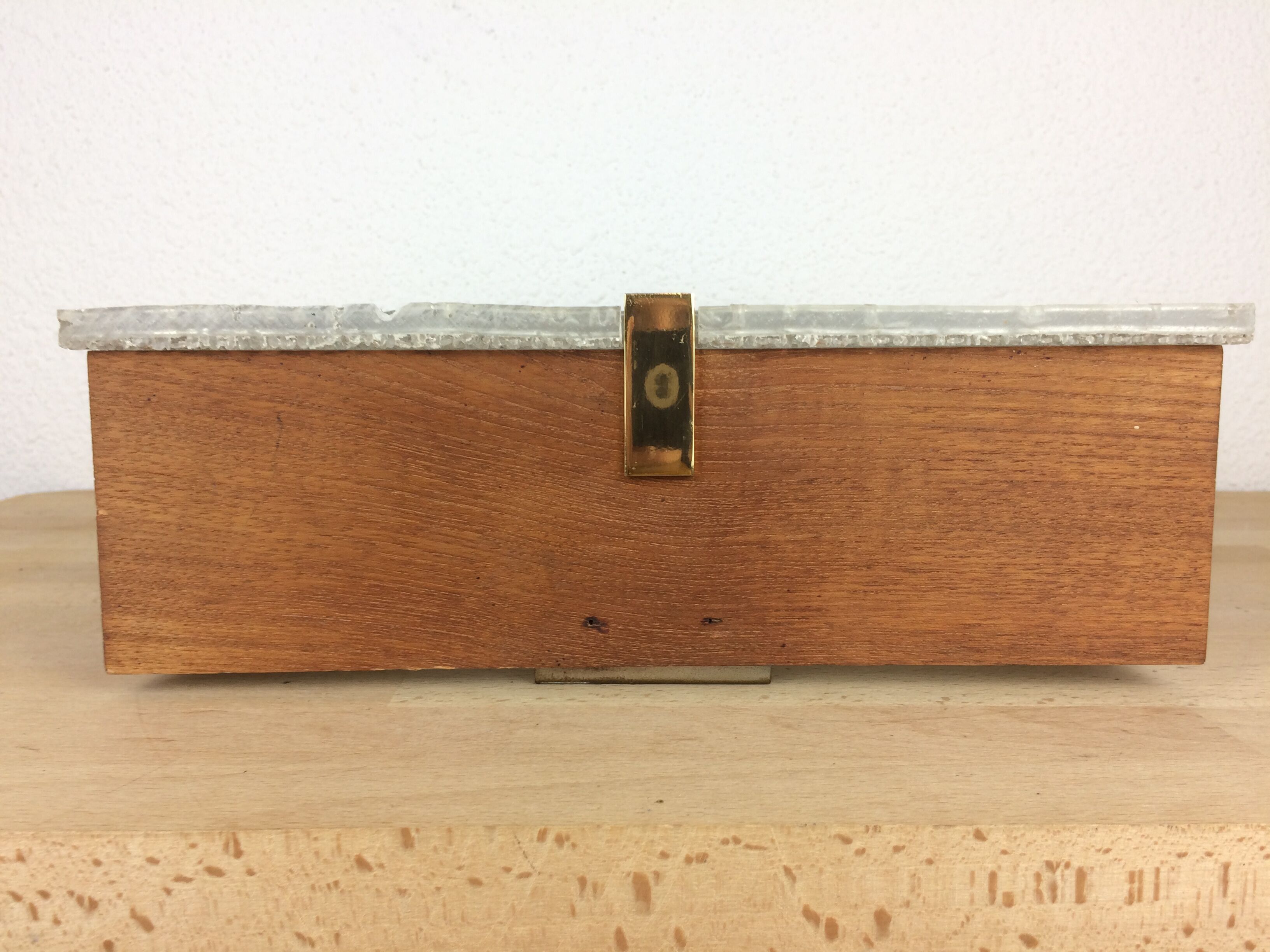 Scandinavian square wall lamp perspex and teak, ceiling lamp