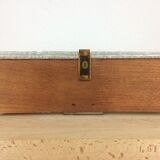 Scandinavian square wall lamp perspex and teak, ceiling lamp