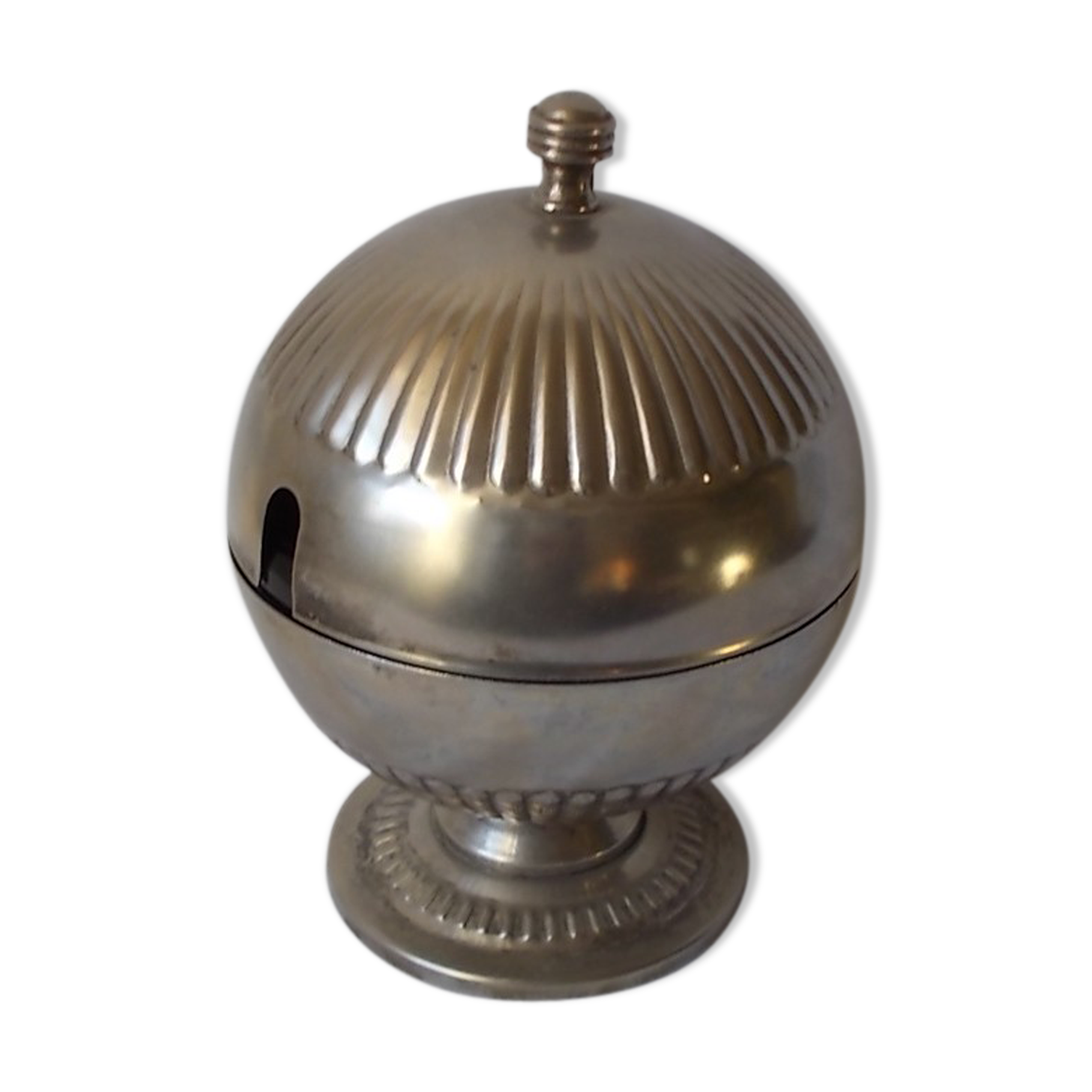 Metal sugar and blue glass