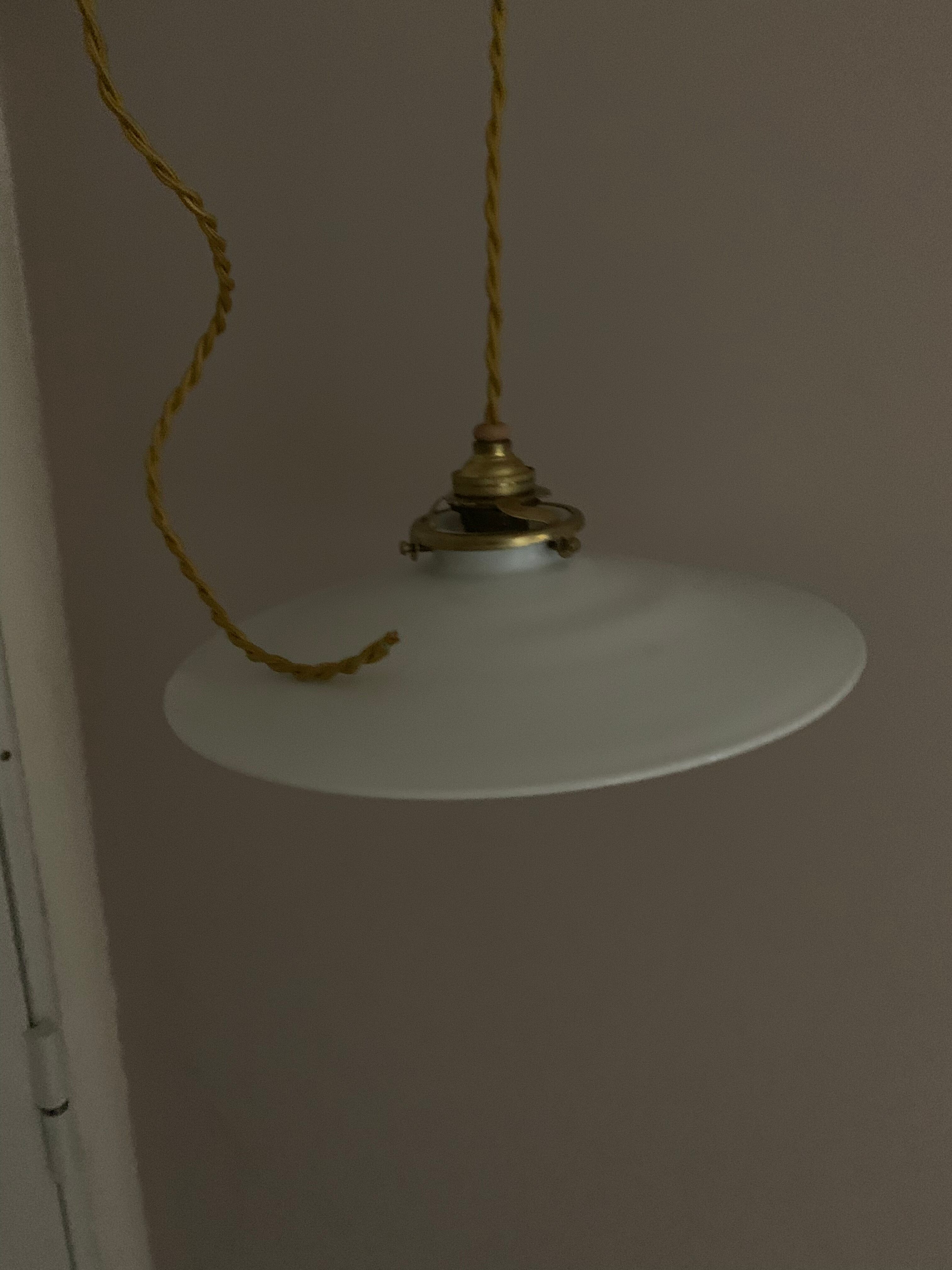 Vintage white opaline pendant lamp