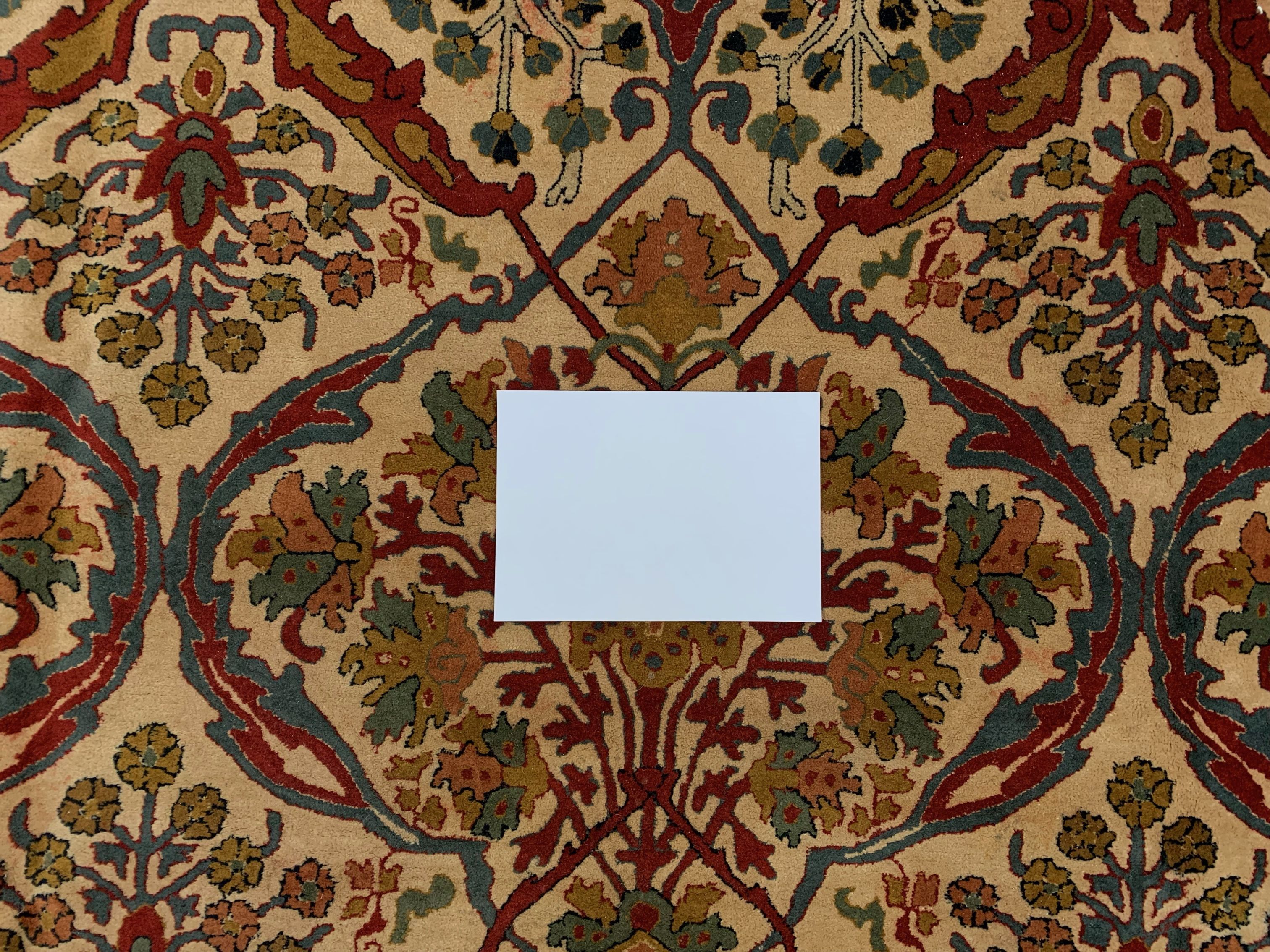 XL Vintage Arts and Crafts, W Morris style Rug 400x296 cm, Red Blue