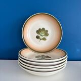 set of 6 floral deep plates gien - vintage fleur ka plate set