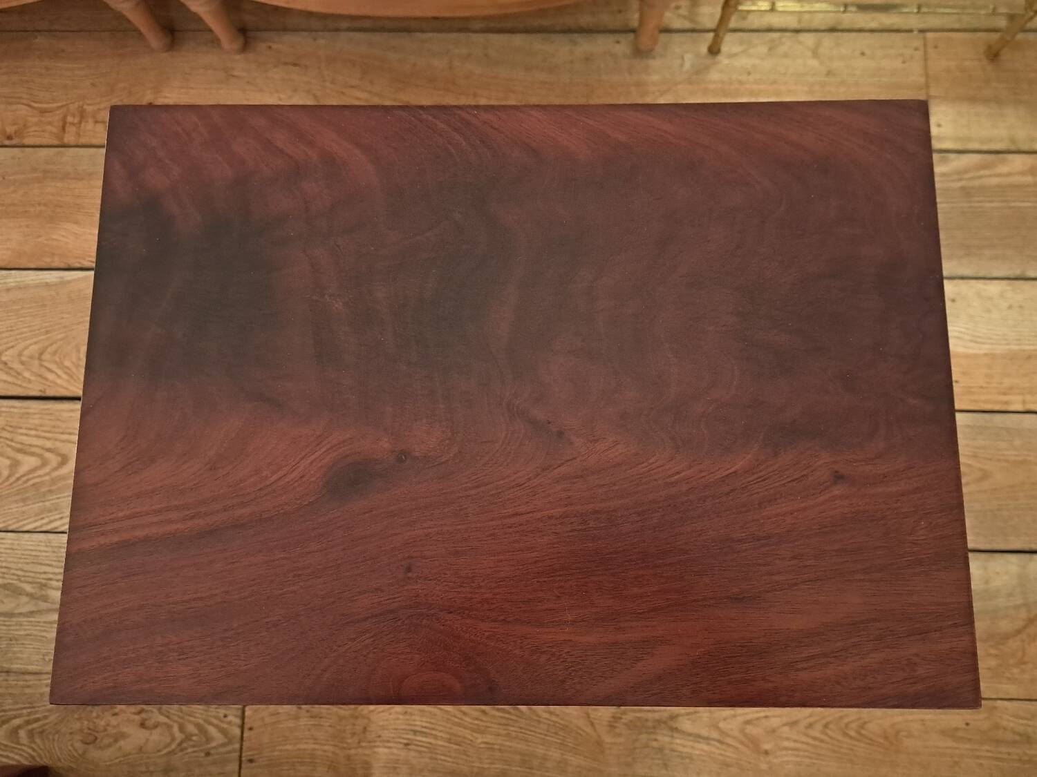 Empire style bedside table in mahogany and bronze