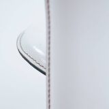White Italian leather highback dining chairs by Ycami Italy, set of 4, 1980s