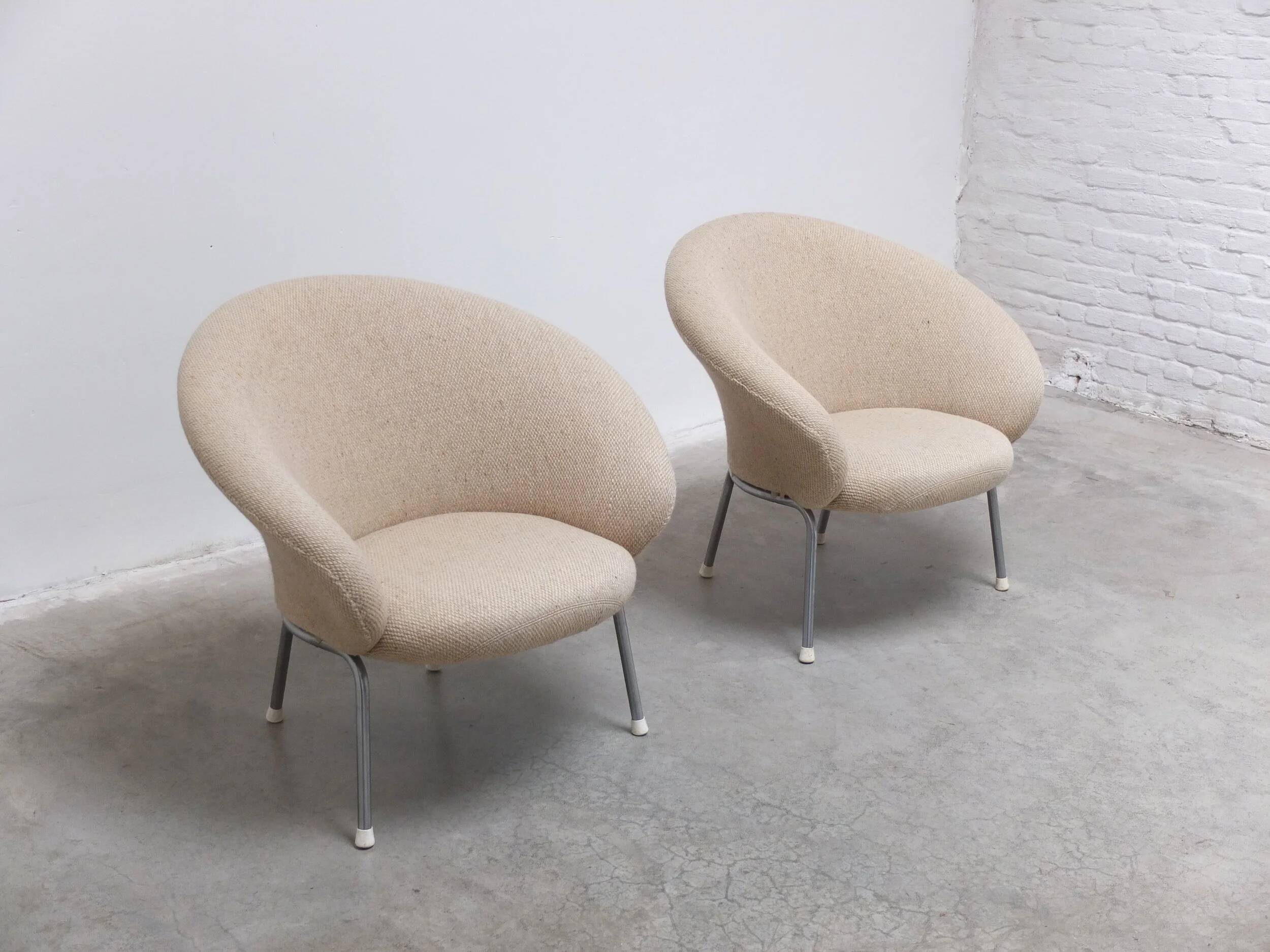 Rare pair of 'F570' lounge chairs by Pierre Paulin for Artifort, 1963