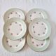 6 assiettes plates porcelaine française l amandinoise vert clair contour or et petites fleurs