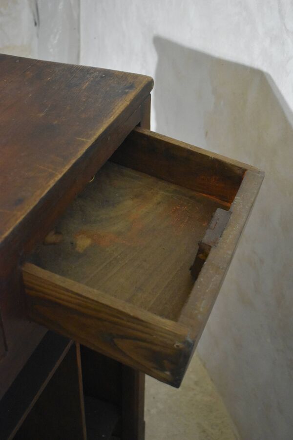 Ancien comptoir chêne massif boutique caisse