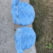 pair of Pelfran chairs blue faux fur - vintage