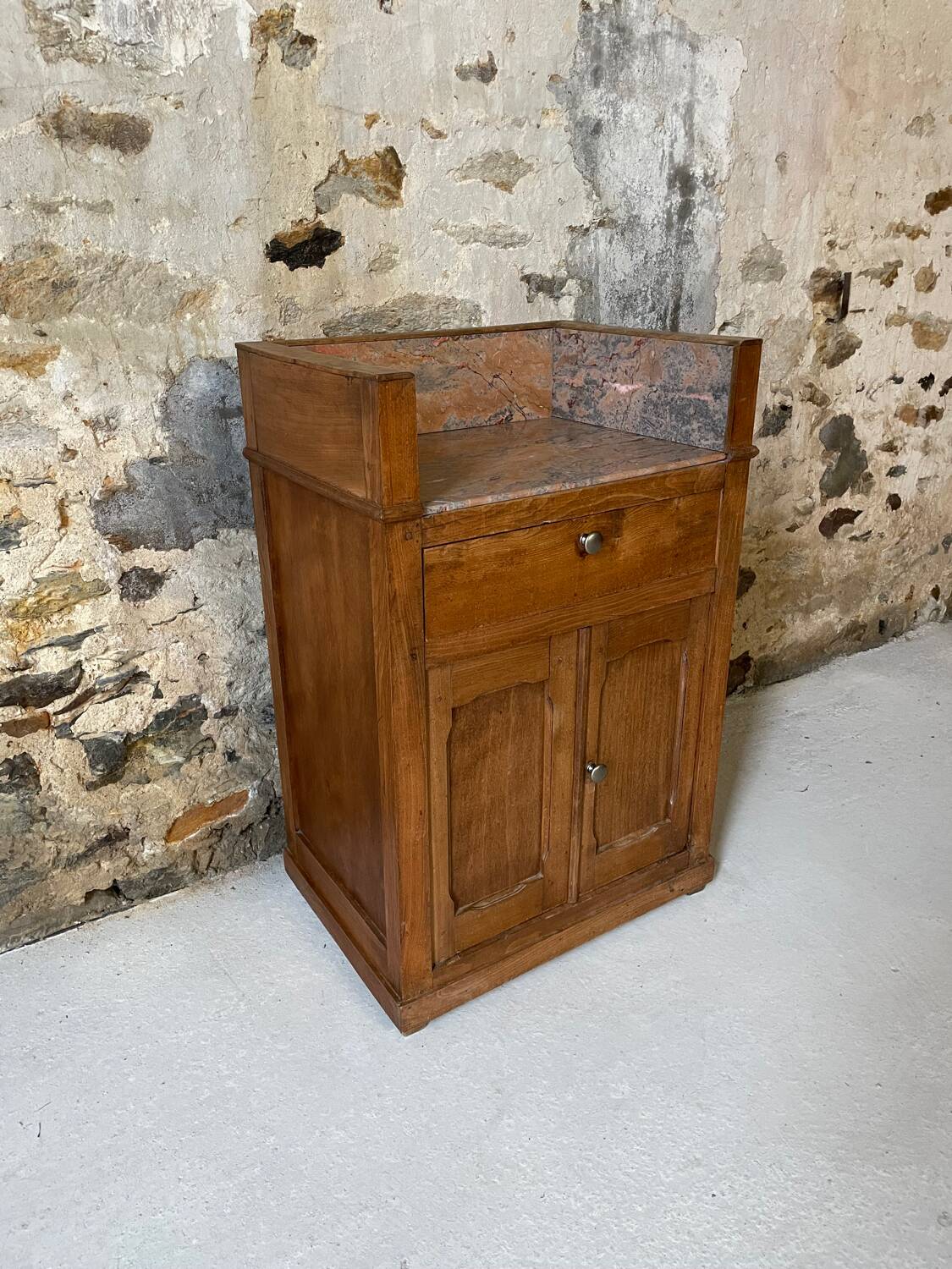 Meuble ancien bois et marbre