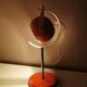Lampe orange vintage space age, globe oculaire, 1970