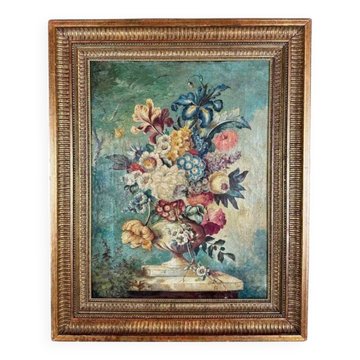 Oil on Canvas Painting Floral Still Life, London, 19th Century