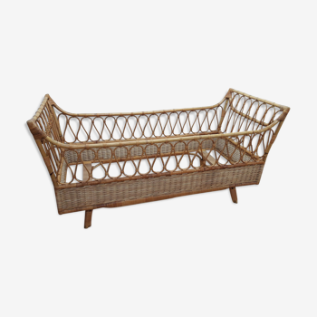 Bed child vintage rattan