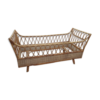 Bed child vintage rattan