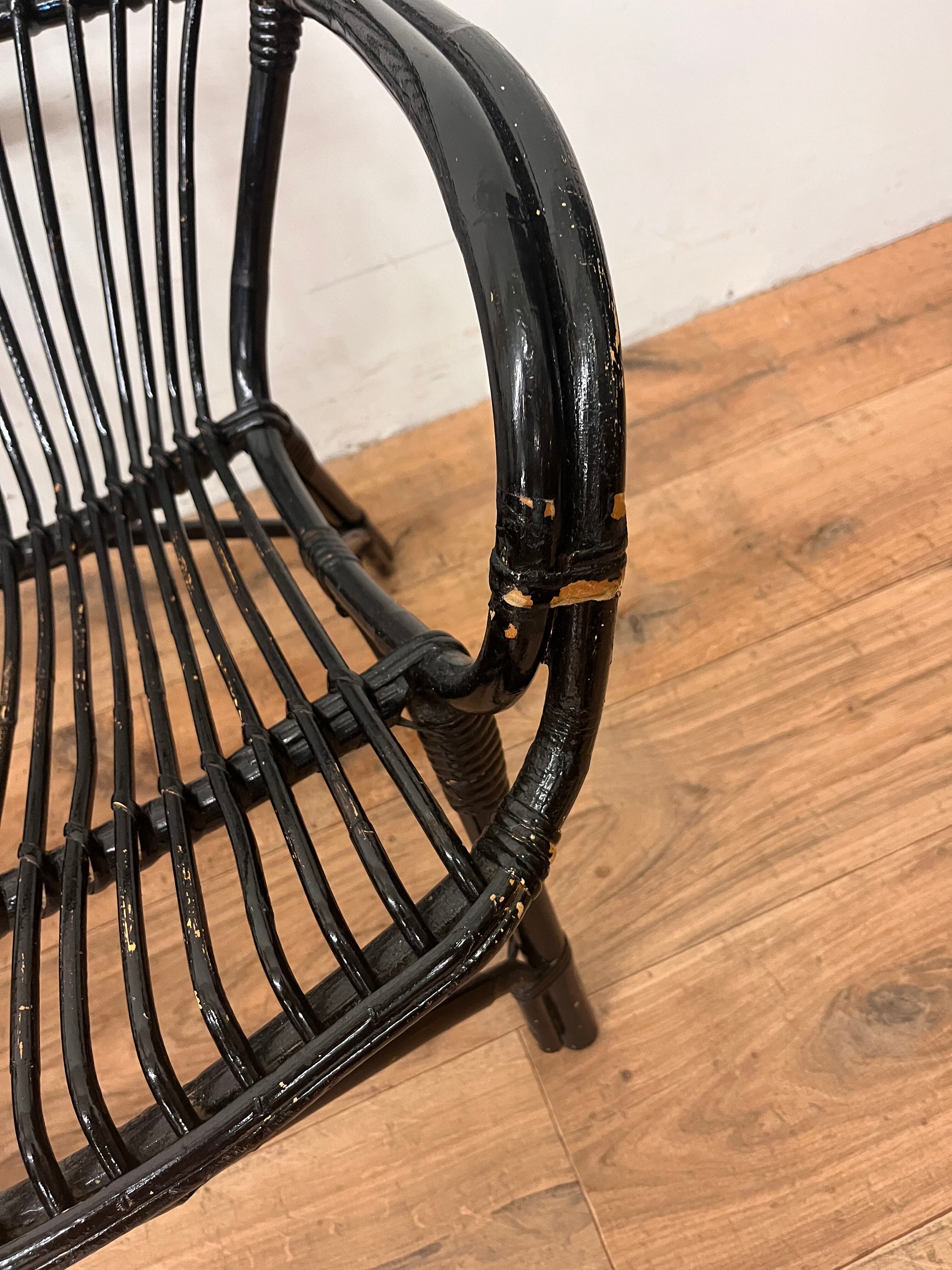 Paire de fauteuils en rotin vintage