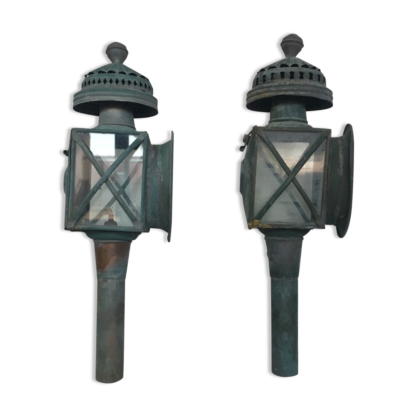 Anciennes lampes de calèche