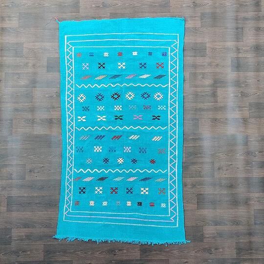 Turquoise Berber Moroccan rug bohemian