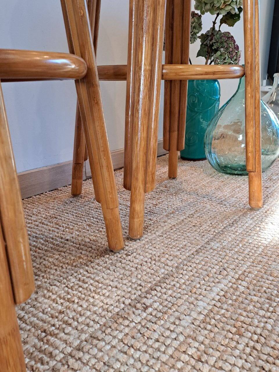 Vintage rattan and wicker bar stools