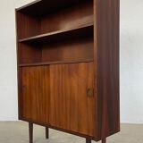 Danish retro vintage library in rosewood with sliding doors from the 1960s.