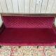 Canapé banquette époque Restaurarion velours rouge