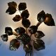 Large golden leaf wall lamp vintage design 70s