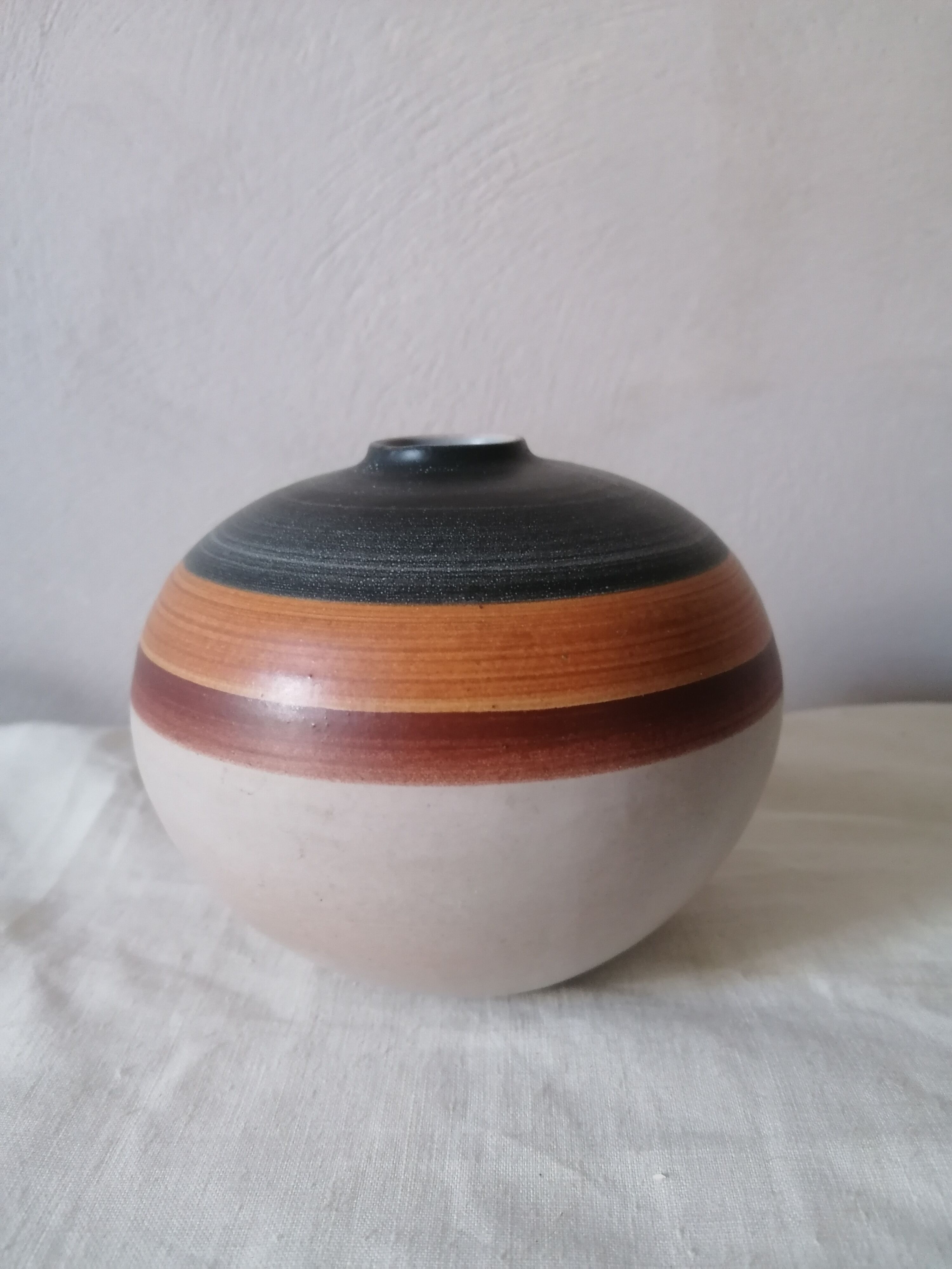 Signed ceramic ball vase