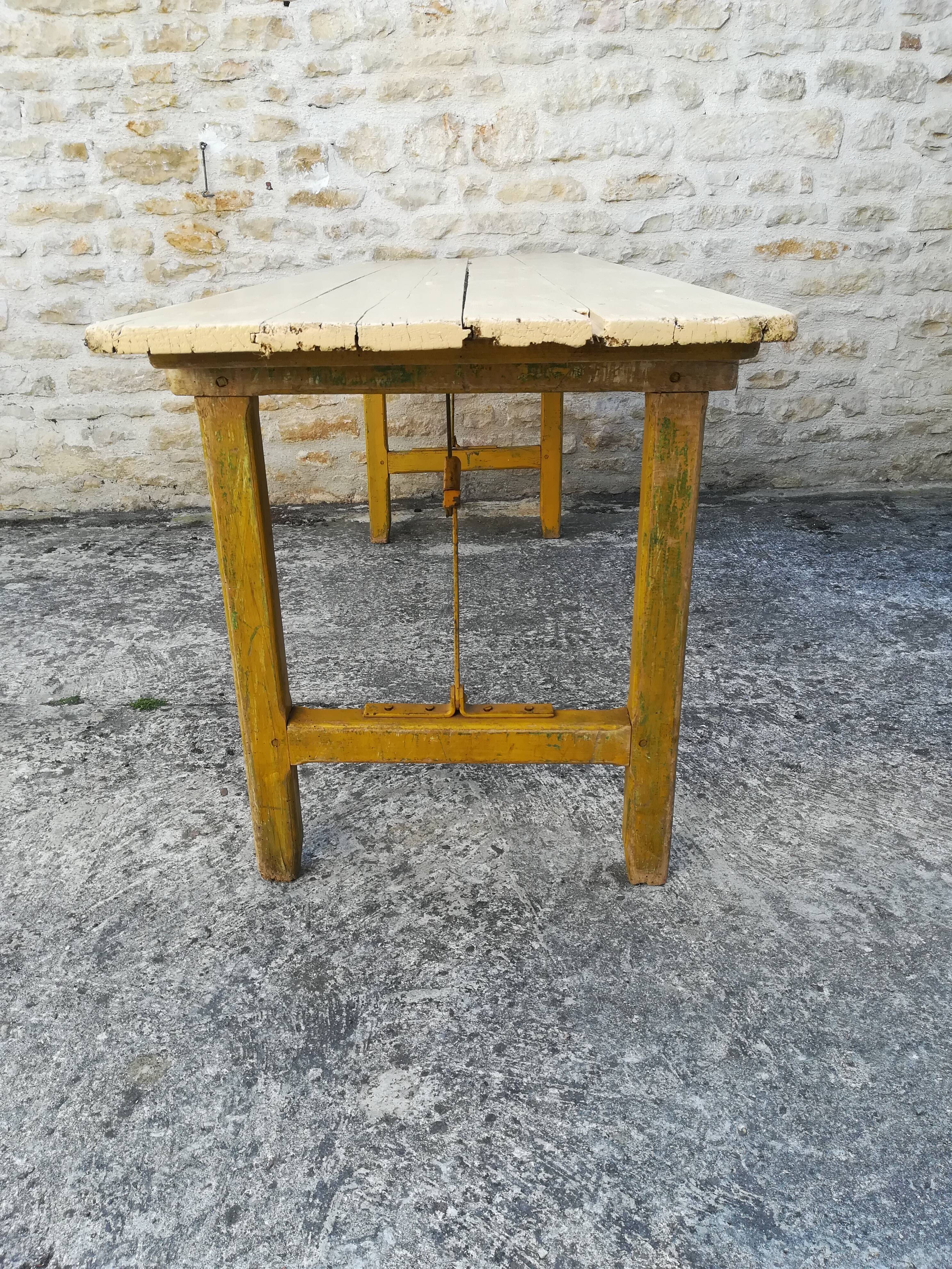 Folding brewery table