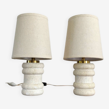 Vintage 70s Gard stone lamps