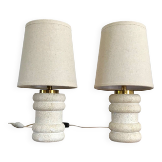 Vintage 70s Gard stone lamps